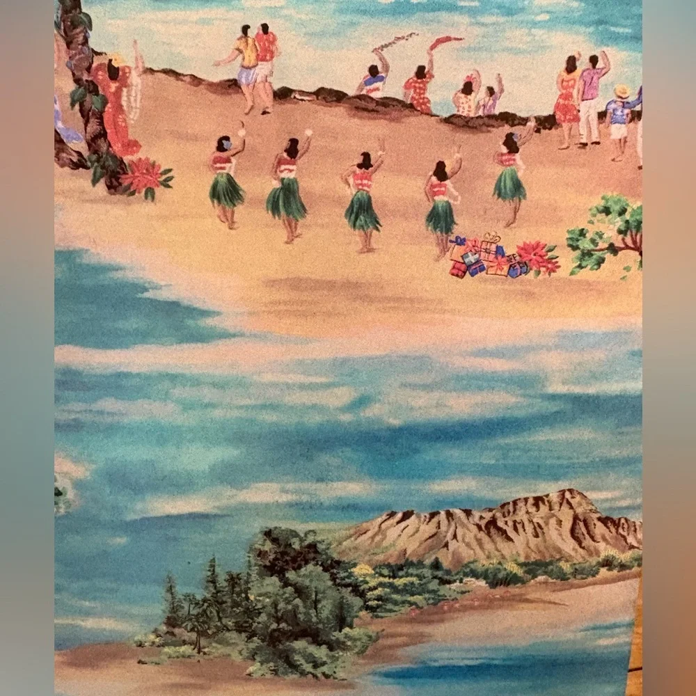 TORI RICHARD Eco-Friendly Gift Wrap Set Hawaiian Christmas Scene
